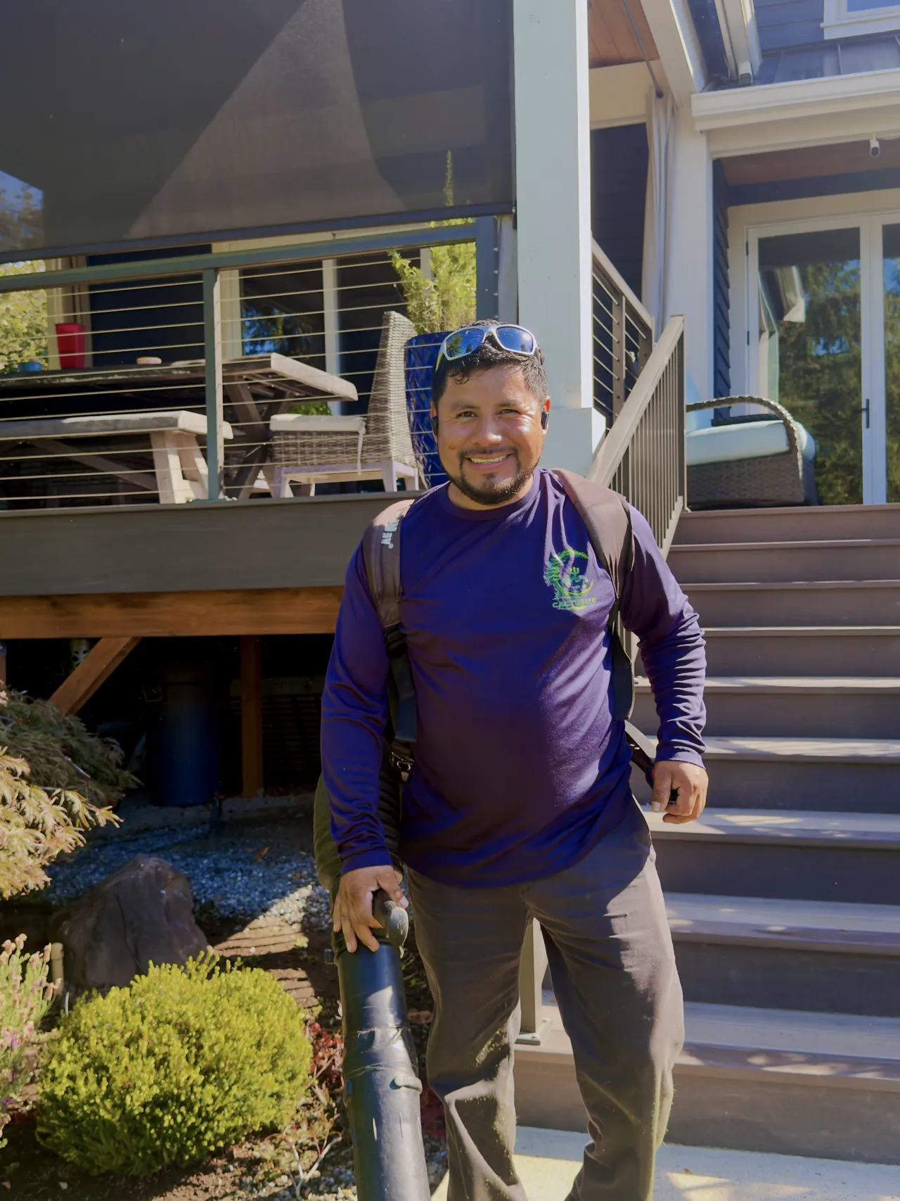 Tino Mejia, founder and lead operator of Cactus LLC, at a client property